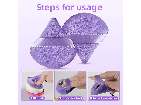 8 Pieces Powder Puff Face Green and Purple