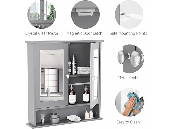 Lifetime Home Modern Bath Wall Cabinet