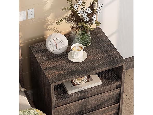Tatub 20''W Dark Rustic Oak Nightstand
