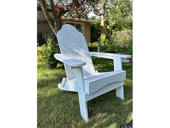 LUE BONA Set of 2 White Adirondack Chairs