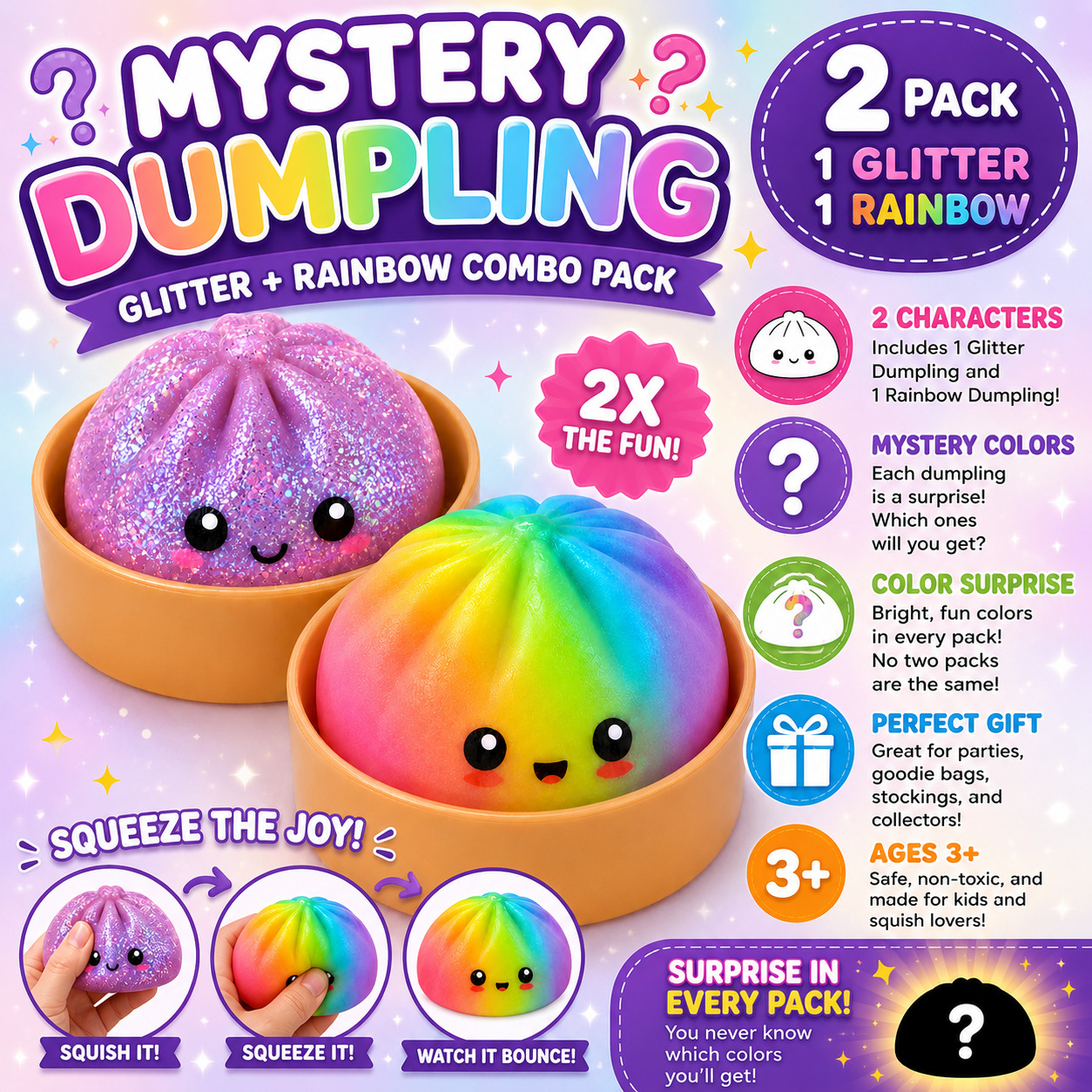 2Pk Squishy Glitter+Rainbow Dump - Gallery 8
