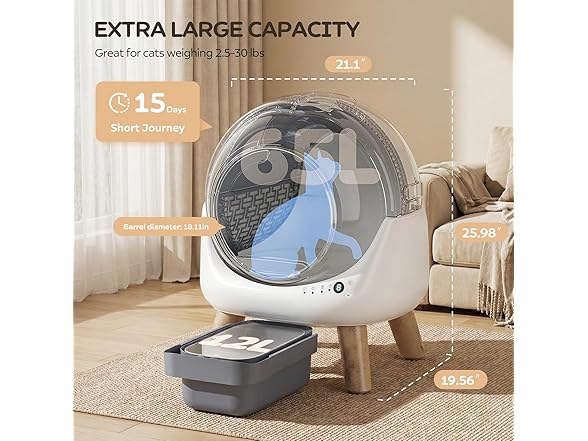 Heldenrol Auto Litter Box White