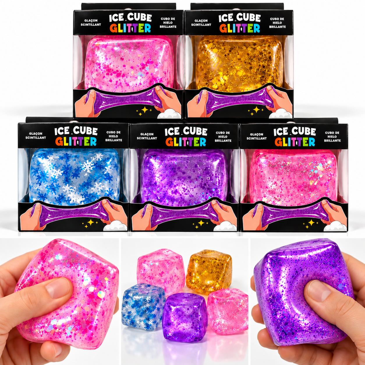 Squishy 2.2" Cube Sensory Toy Glitter - Gallery 6