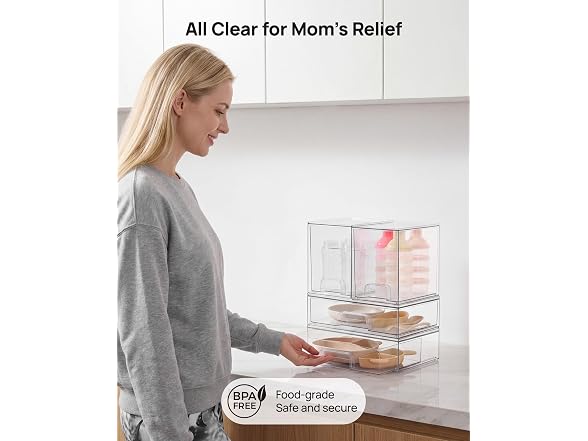Vtopmart Multi Size Clear Stackable Storage Drawers