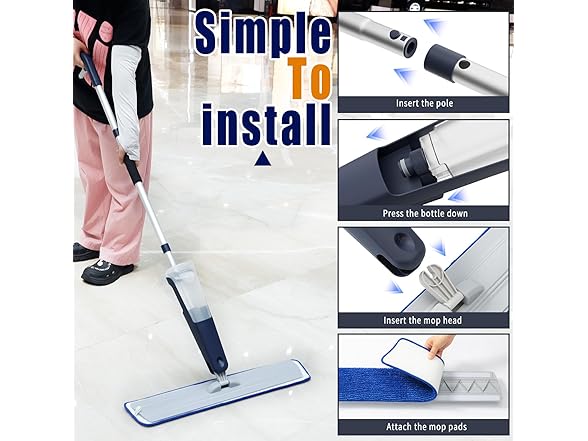 UNCLE ROCK 24" Mop for Floor Cleaning