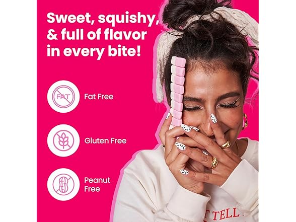 Smarties Squashies Foam Gummy Candies - Raspberry