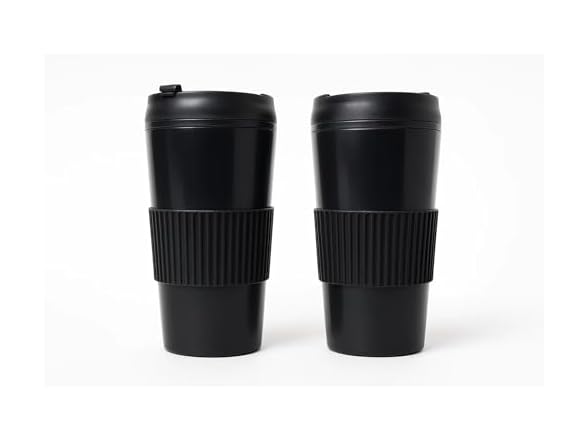 Abode Homewares Mesa Hot Double Wall Travel Tumbler - Black - 20 oz - Set of 2