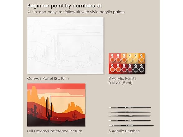 ARTEZA Desert Paint by Number for Adults