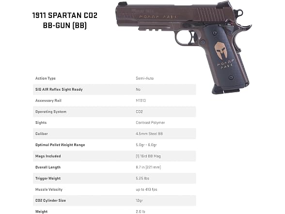 Sig Sauer 1911 Spartan CO2 4.5mm Air Pistol