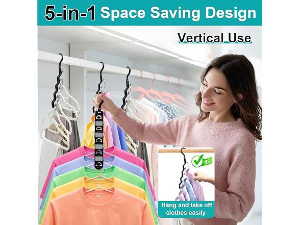 JIAYIISHU 12 Pack Space Saving Hangers for Closet