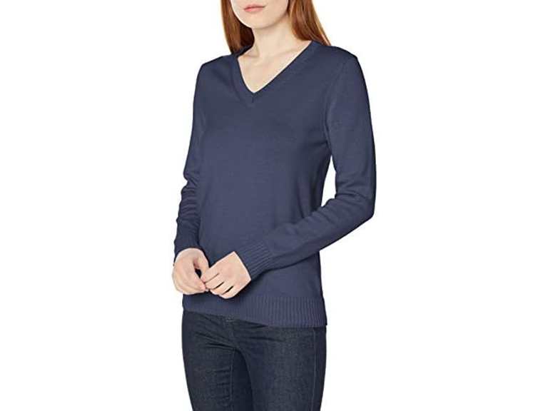 Amazon Essentials Women 100% Cotton V-neck Sweater
