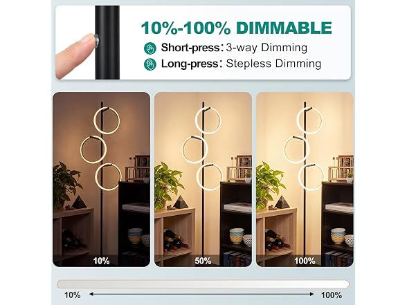 Bairth Black Floor Lamp with 3 Lights