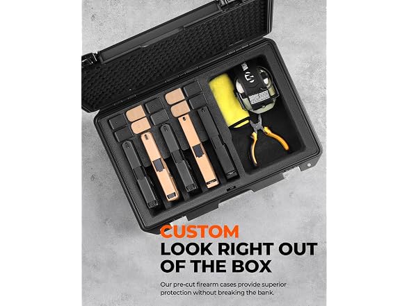 Waterproof Pistol Case W/ Premium Foam 7 Guns 5+2 Layout