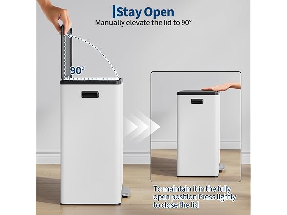 OUTLANE 16 Gal Step-On Recycling Bin