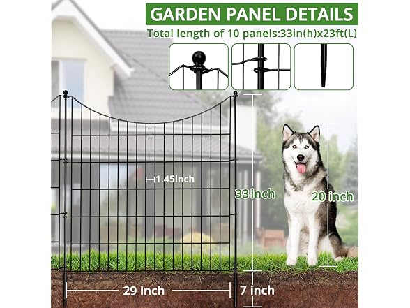 10 Panels No Dig Fence with Gate