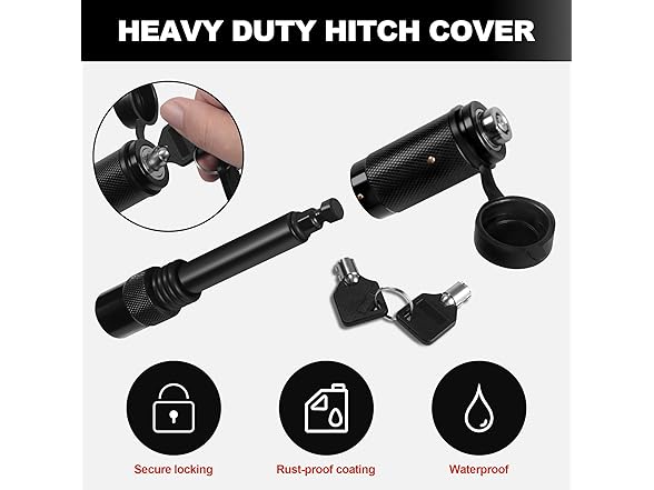 JAGASOL 2 Inch USA Flag Metal Trailer Hitch Cover