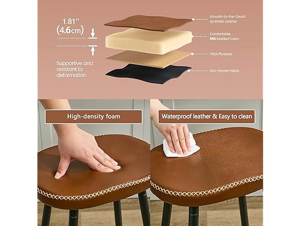 FIRAVOE Bar Stools Set of 2, Modern 24" Counter Height Bar S (Open Box)