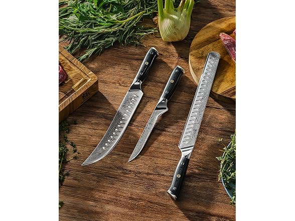 KYOKU 3pcs Japanese Damascus Knife Set