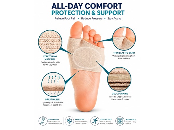 Metatarsal Pads Sleeve with Gel Sole