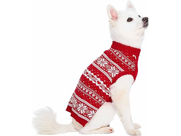Blueberry Pet Ugly Christmas Snowflake Dog Sweater