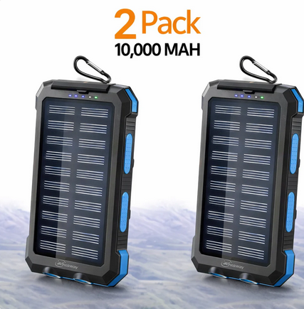 2-Pack 10,000mAh Portable Solar Charger - Gallery 22
