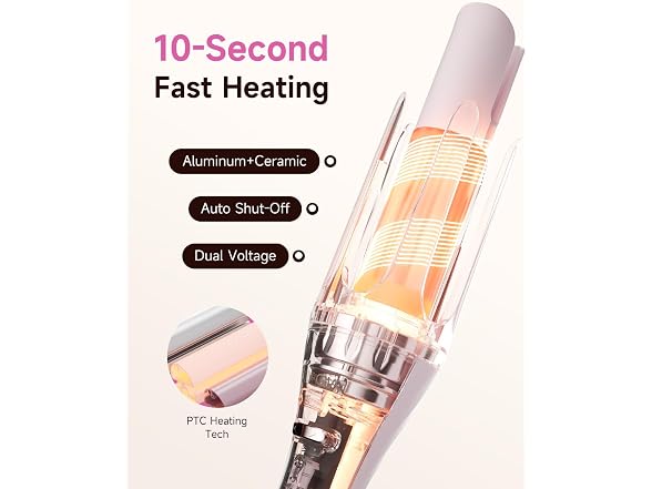 TSUYAGLA Pink 5 in 1 Automatic Curling Iron Set