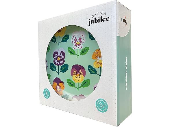 Jubilee Pansy Appetizer Porcelain Plates, Set of 4 Assorted