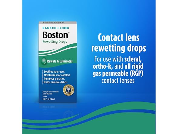 Boston Rewetting Drops RGP Contact Lens Comfort
