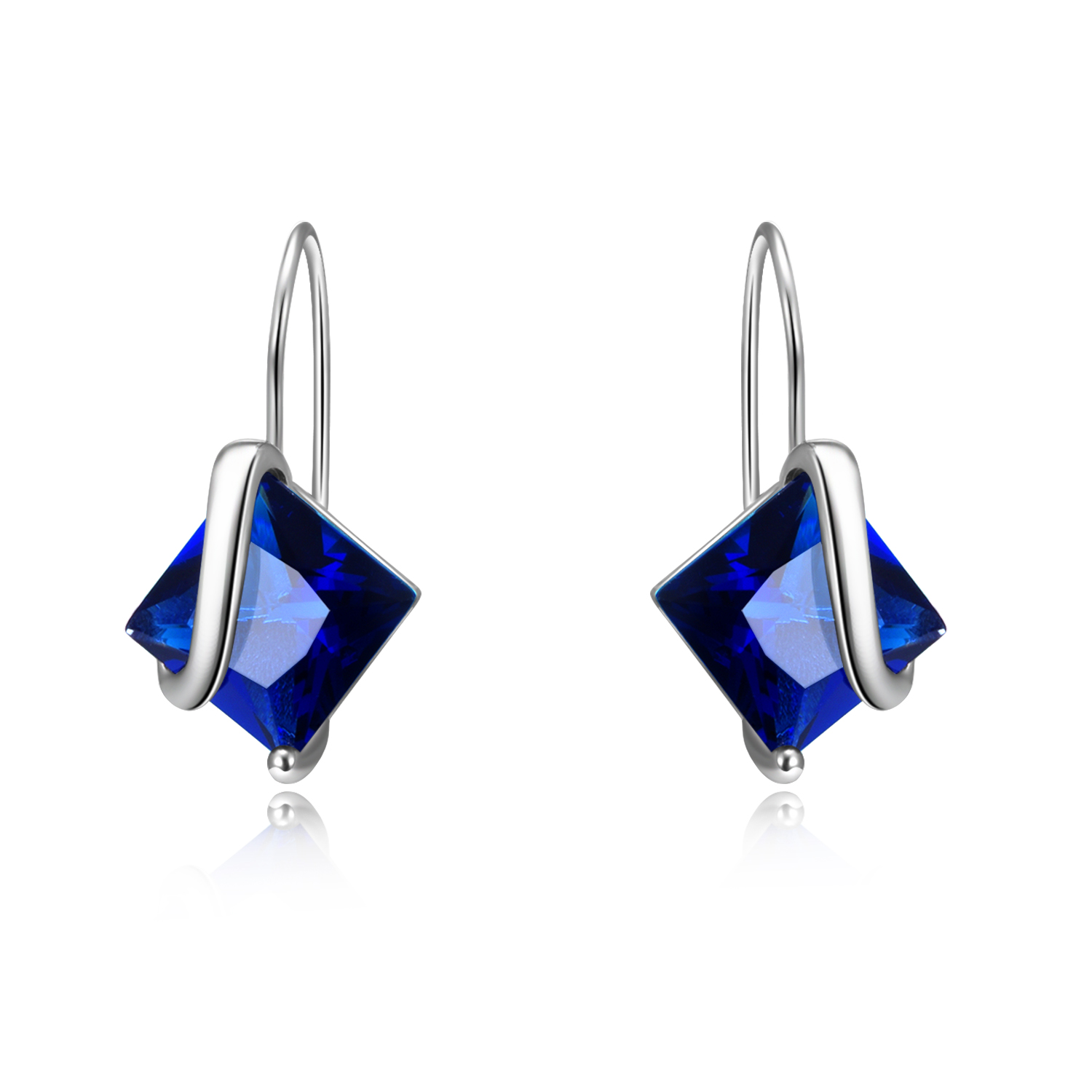 925 Sterling Silver Sapphire Earrings - Gallery 5