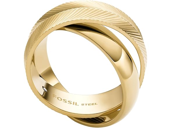 Fossil Women Harlow Interlocking Links Steel Ring