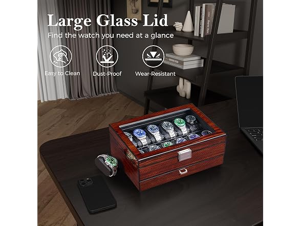 BEWISHOME High-End Watch Box 12-Slot