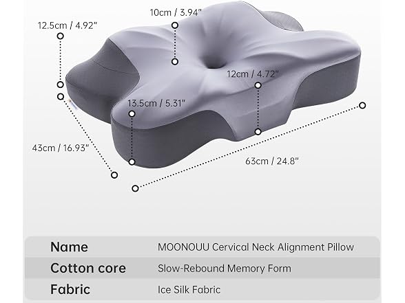 MOONOUU Side Sleeper Butterfly Pillow