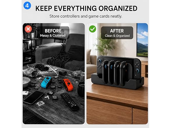 PORTHOLIC Switch 2 Charging Dock for Joycons