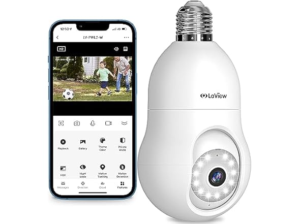 LaView L2-W 4MP Bulb Security Camera White