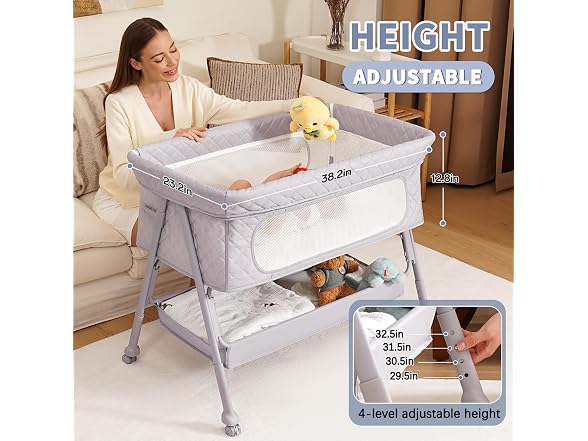 Kiniew 2 in 1 Bassinet Bedside Sleeper