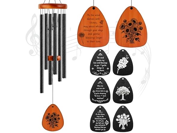 StellaRose Matte Textured black Wind Chimes