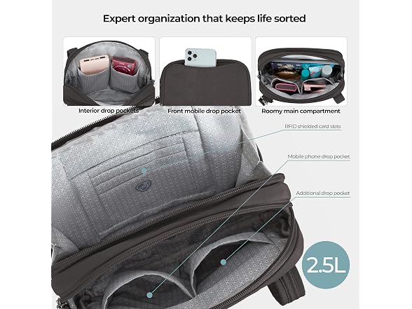 Travelon Anti-Theft Runways Double Compartment Crossbody