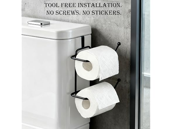 Basicwise 2-pcs Over-The-Side Tank Double Toilet Paper Holder