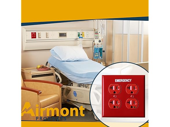 Emergency Red Outlet Covers 2-Gang