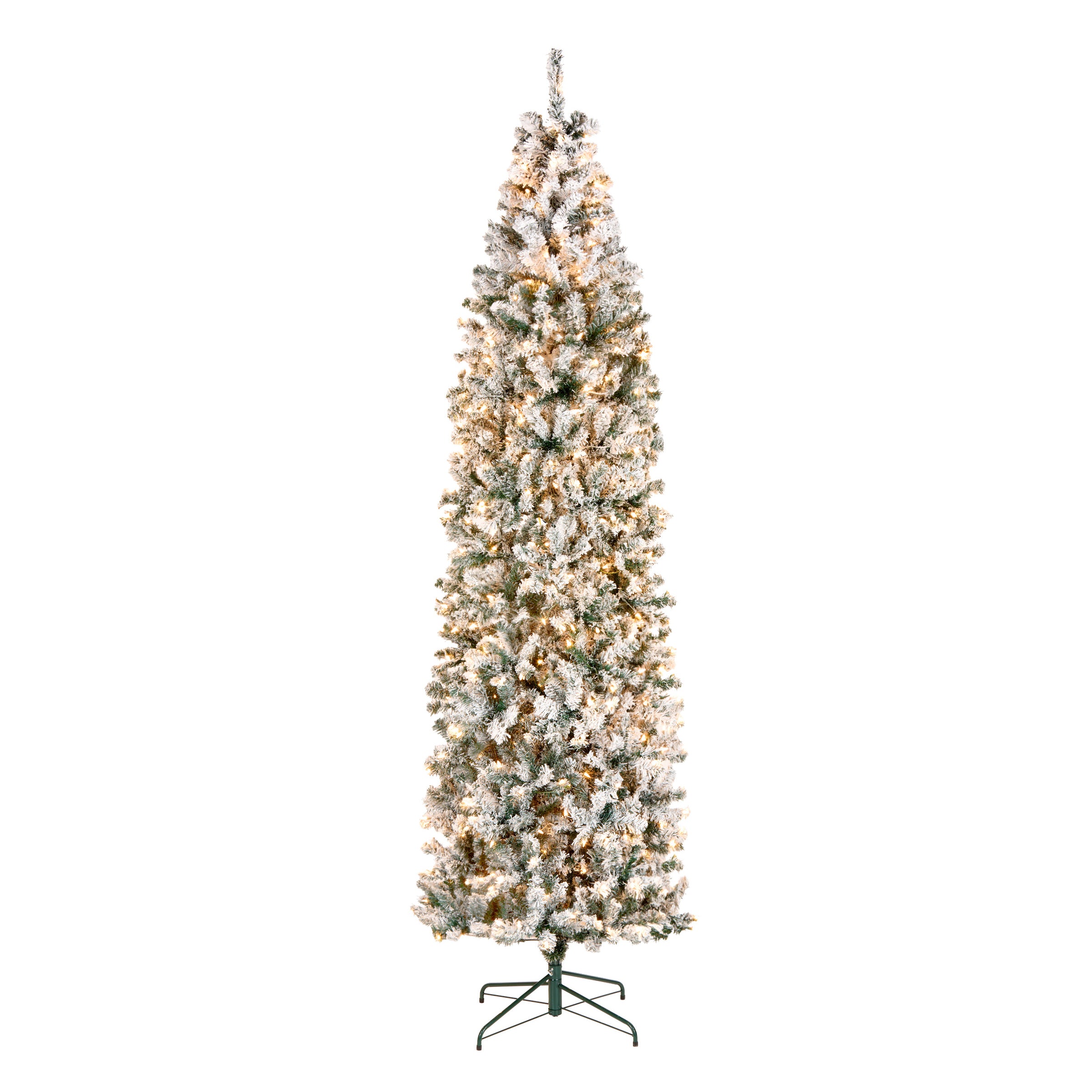 National Tree Company 9 ft. Pre-Lit Acacia Flocked Slim Tree - Gallery 2