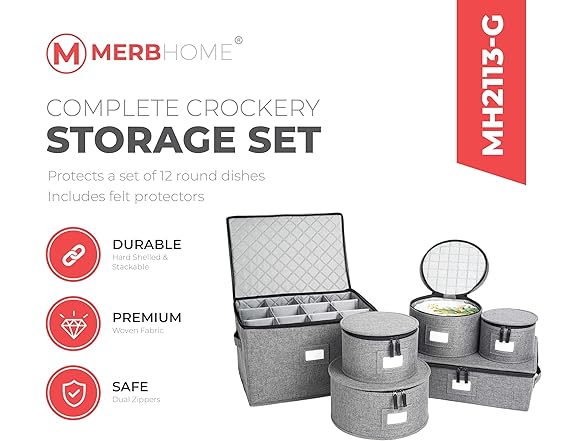 Dinnerware Storage Containers 6-Pack