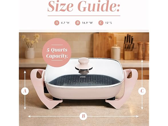 COOK WITH COLOR Electric Skillet , Blush