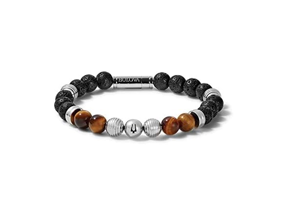 Bulova Men Jewelry Men's Classic Beaded Bracelet
