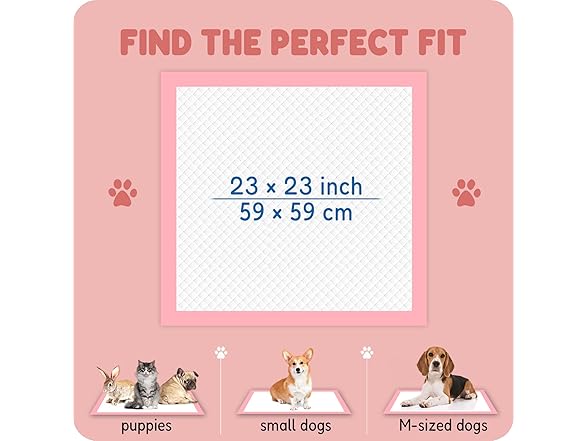MoMoCo 100 Count Pink Puppy Pads