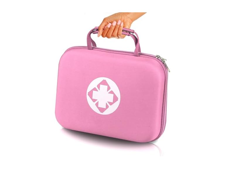 Monoki Home First Aid Kit Handheld Bag Pink Pink