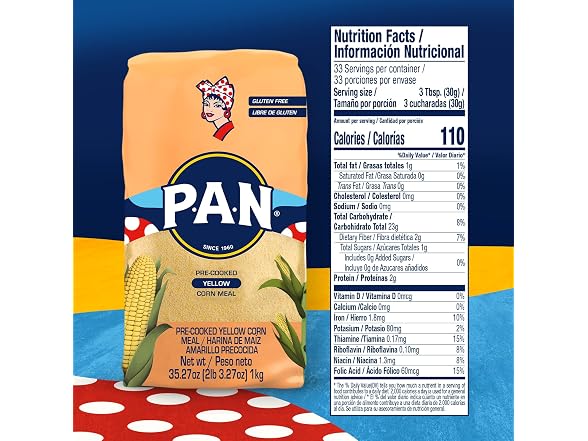PAN Pre Cooked Yellow Corn Meal 2.2lb 10 Pack