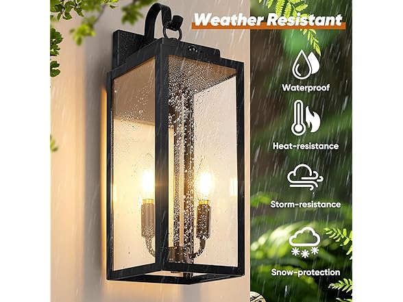 BesLowe Motion Sensor Outdoor Wall Lights, 17.5" W Hook