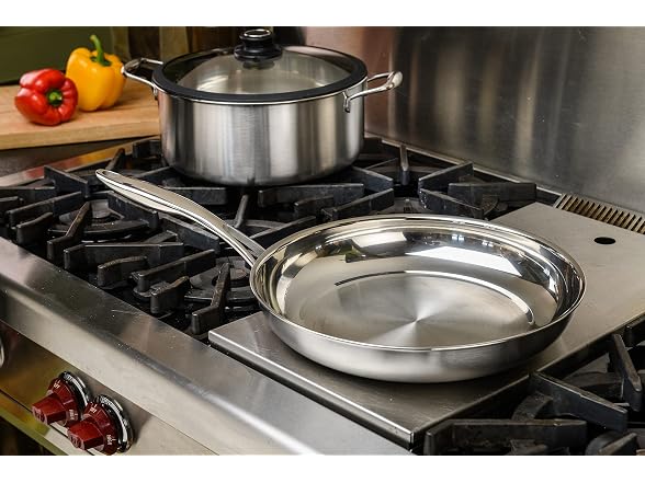 Black Cube Stainless Steel Cookware, Fry Pan, 12.5-Inch Diameter