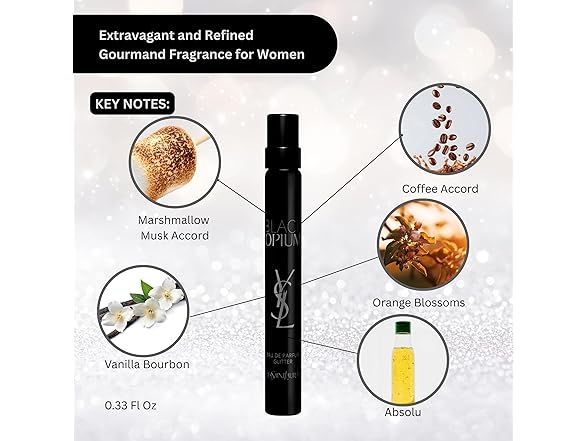 Yves Saint Laurent YSL Black Opium Glitter Eau De Parfum for Women, 10-mL