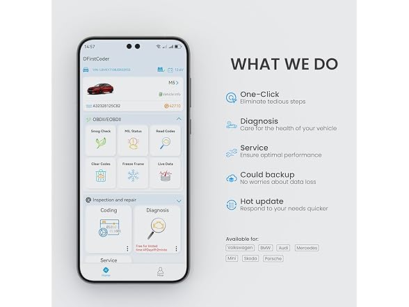 DFirst OBD2 Scanner Bluetooth Fixd Car